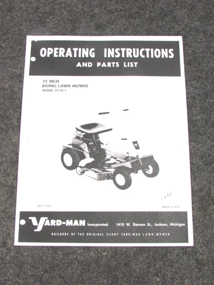 Yardman riding lawn mower on sale repair manual