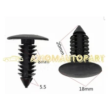 100X 8mm Bumper Clips Auto Car Hole Plastic Rivets Fastener Fender Push Pin NEW