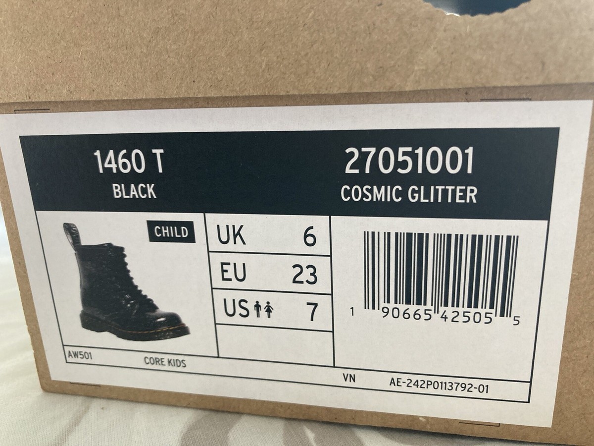 Dr Martens 1460 T Black Cosmic Glitter Hardly Used | eBay display picture 2