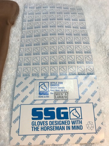 SSG GLOVES Deerskin Rancher Style 2300 Nat Unlined Riding Gloves Men's Sz L - Picture 7 of 8
