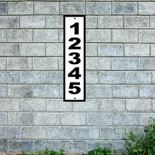 Custom Home Address Sign Aluminum 12"x3" Personalized House Number Plaque Vert