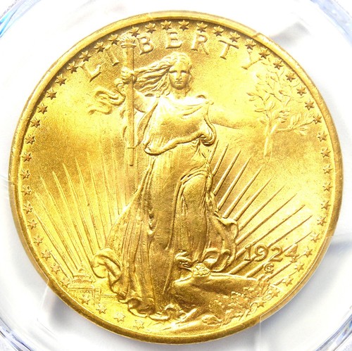 1924 Saint Gaudens Gold Double Eagle $20 - PCGS MS67 (Gem BU) - $15,000 Value