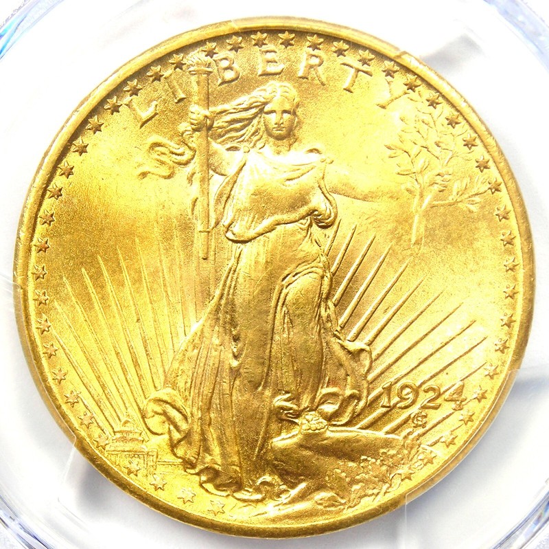 1924 Saint Gaudens Gold Double Eagle $20 - PCGS MS67 (Gem BU) - $15,000 Value