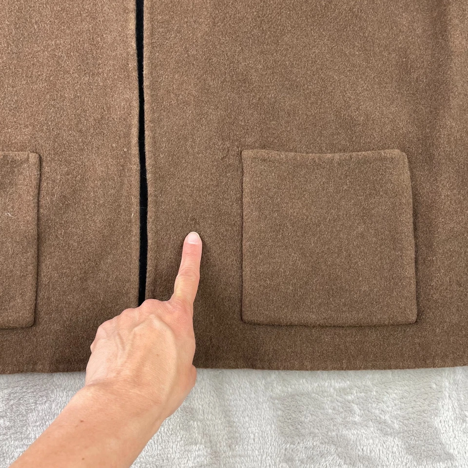 Chaqueta Eileen Fisher Doble Cara Mujer Mediana Marrón Lana Cachemira Bolsillos Abiertos Foto 4 de 4