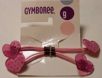 NWT Girls one size Gymboree 2003 PUPPY LOVE 2pc hearts ponytail holder ...