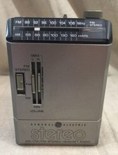 Vintage GE AM/FM/FM Stereo Headset Radio Escape Model 7-1000 B
