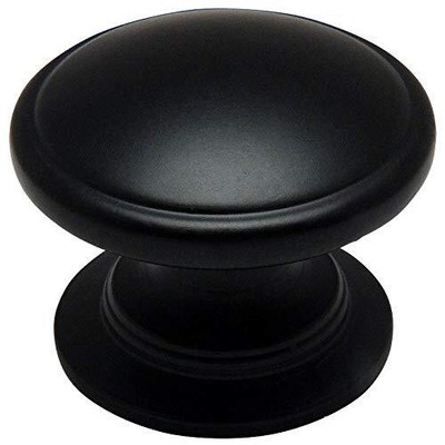 10 Pack - 4702FB Flat Black Cabinet Hardware Round Knob - 1-1/4'' Diameter - W...
