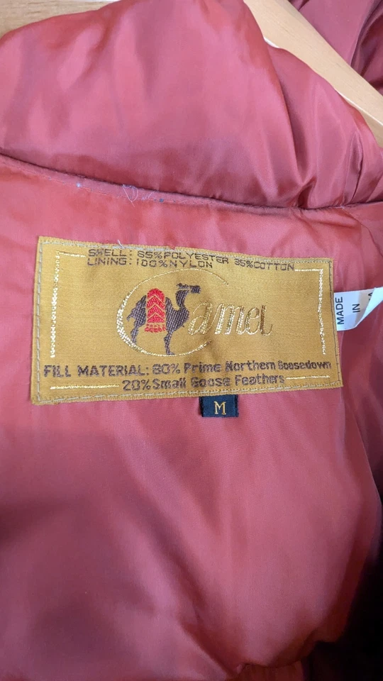 VINTAGE Camel Brand Men's Goose Down Parka w/ Hood 80s 90s Royal Blue MEDIUM - Изображение 3 из 4