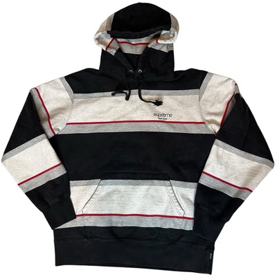 Supreme Striped Hooded Sweatshirt | FW19 | Black | Medium | Hoodie 