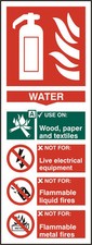 Image of Fire Extinguisher Water Rigid PVC Safety Sign - 82 x 202mm