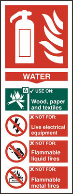 Feuerlöscher wasserstarr PVC Sicherheitsschild - 82 x 202 mm
