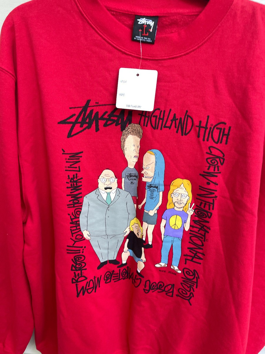Vintage Stussy x Beavis and Butthead x MTV Sweatshirt RED