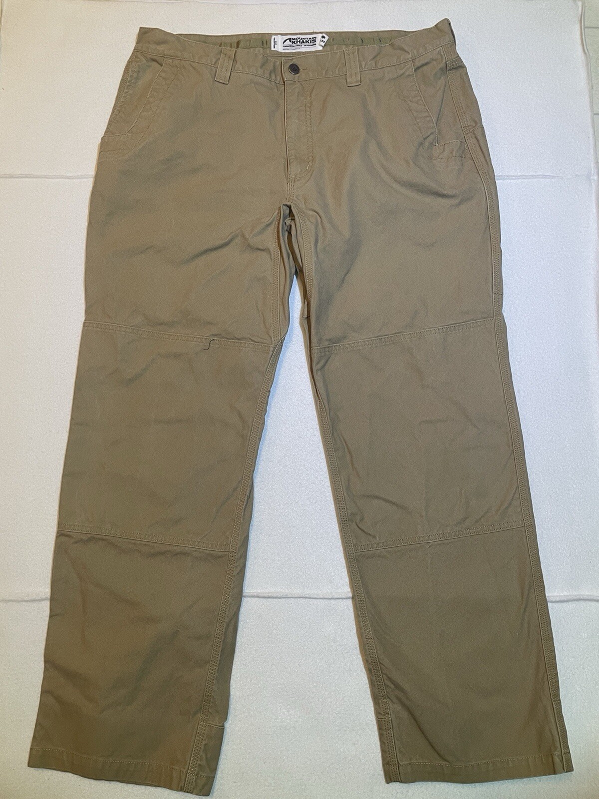 Double Knee Canvas Carpenter Pants Hiking Workwear Mens Size 40 Mountain Khakis