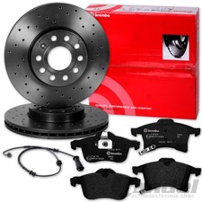 BREMBO gelochte BREMSSCHEIBEN + BELÄGE VORNE passend für OPEL ASTRA H + ZAFIRA B