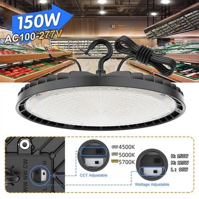 KUKUPPO 150W LED High Bay Lights 4500K/5000K/5700K Dimmable UL Listed Barn Lamp