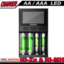 4A Fast Smart Battery Charger Li-ion Ni-MH Ni-Zn AA AAA with LCD Display   