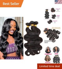 Luxury Body Wave Hair Bundles - 3 Pack of 14 16 18 Inch Brazilian Virgin Hair