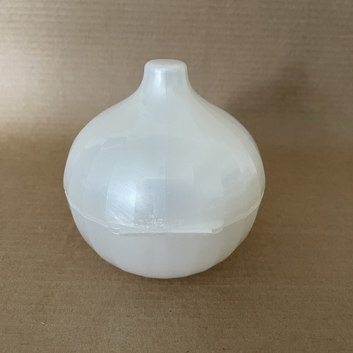 Tupperware perlweiß Vergissmeinnicht Knoblauchbehälter Behälter Kürbisform #6285 - Bild 4 von 7