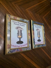 Lot Of 2- GFN, Inc. Voice Recordable 5 X 7 Picture Frames Retro Vintage Pattern