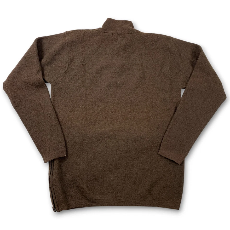 Halogen Merino Wool 1/4 Zip Pullover Sweater Men's Large Brown Kangaroo Pocket - Image 3 of 4