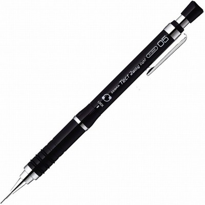 Zebra Druckbleistift, Tect Zwei-Wege-Licht, 0,5 mm, reines Schwarz, Ma42-Pbk