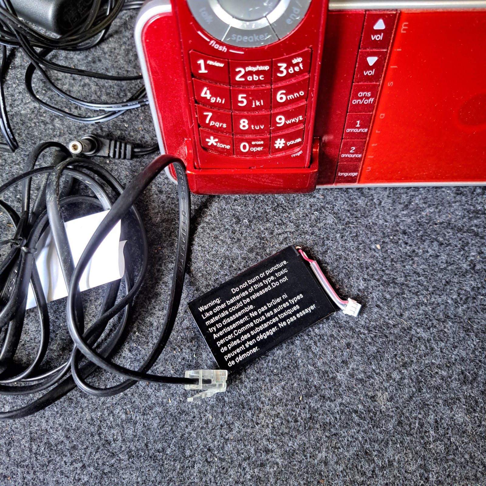 GE DECT 6.0 Digital Cordless Phone Red, Digital Answering Machine 28118BE1