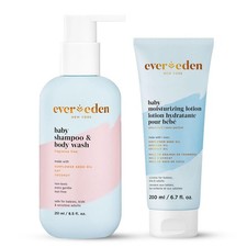 Evereden Baby Bathtime DUO: Baby Lotion for Newborn and 2-in-1 Newborn Shampo...