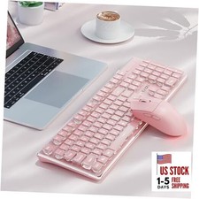 V3 Wireless Keyboard and Mouse with Single Backlit, Metal Panel, Pink