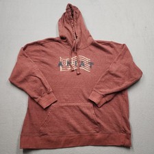 Ariat REAL Women's XXL Heather red Pullover USA Flag Logo Hoodie Sweatshirt