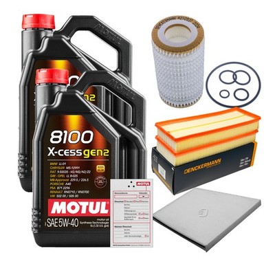 DENCKERMANN Inspektionspaket 10L MOTUL 8100 X-CESS 5W-40 für Mercedes-Benz