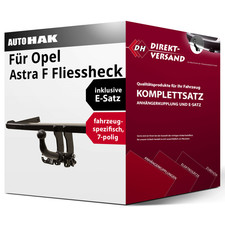 Anhängerkupplung abnehmbar + E-Satz 7pol spezifisch für Opel Astra F Fh. 91- neu