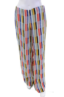 Ecru Womens Striped High Rise Pull On Wide Leg Pants Multi Colored Size Medium