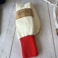 Men's NOS Socks Arrow Rugged Wear Made In USA Sz 10-13 Red Cuff Heavyweight