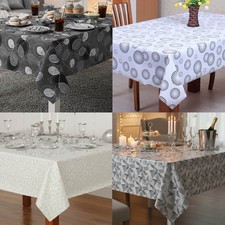 Job Lot 24x Large Grey Pattern Tablecloth Wipe Clean 240cm Catering Wholesale