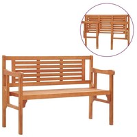 Eukalyptusholz Massiv Gartenbank 120Cm Klappbank Holzbank Sitzbank Bank Vidaxl