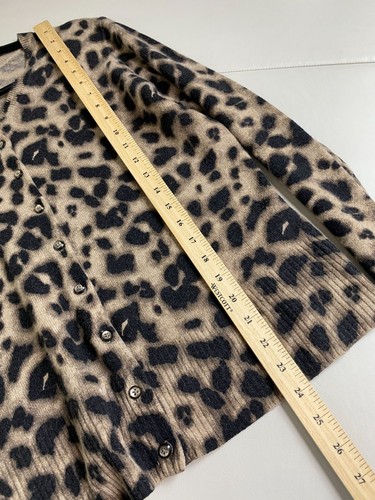 Cashmere Leopard Print Cardigan Sweater Women Size XL Apt 9 Cozy Lightweight - Picture 7 of 15