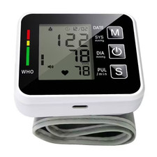 Black Smart Wrist Blood Pressure Monitor With Automatic Measurement And Voice An