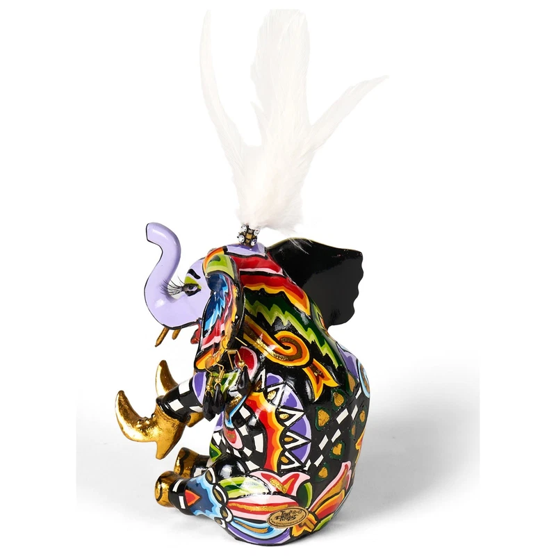 ELEFANTE Seduto Statua Scultura Tom's Drag 3001 Jumbo S Piume Pop Art Arredo, fotografia 5 di 9