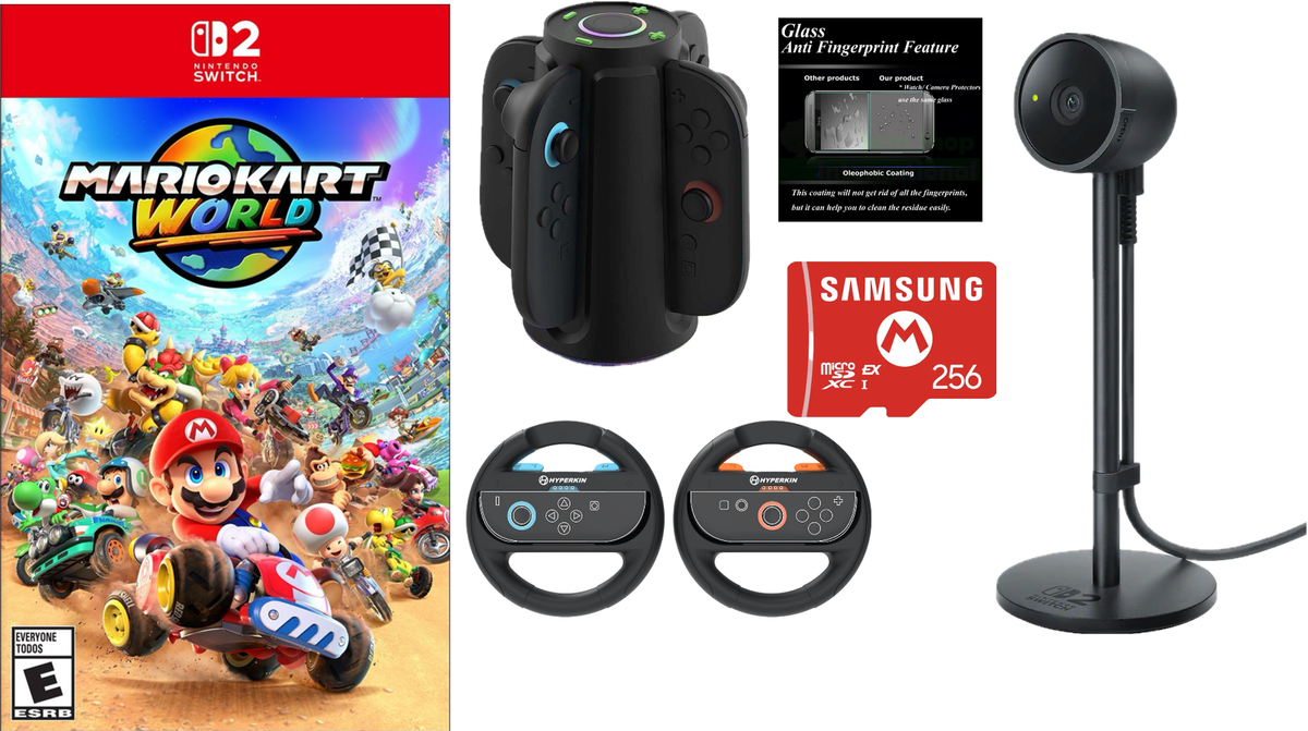 Nintendo Switch 2 Mario Kart World Bundle Camera, 256GB Samsung SD