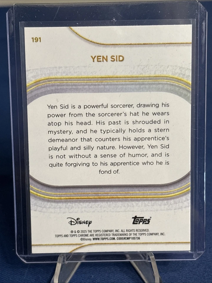 2025 Topps Chrome Disney Yen Sid Aqua Refractor /299 Disney SP Fantasia - Image 2 of 2