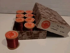 Vintage Rare NIB SILK Thread Wood Spools India Unused Original Box FREE Shipping