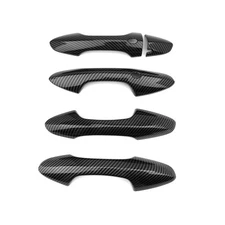 Carbon Fiber ABS Door Handle Cover Trims For Hyundai Kona 2024 2025 Accessories