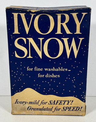 Vintage Ivory Snow Large Size FULL Sealed Box 99 44/100% Pure P&G Made In USA