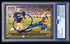 Raghib Rocket Ismail Signed 1991 Pro Set Rookie Card #36 (PSA) Notre Dame Auto. rookie card picture