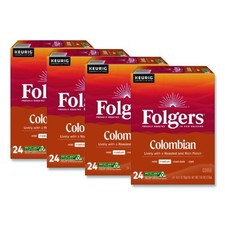 Folgers 100 Colombian Coffee K-Cups, 24/Box, 4 Boxes/Carton