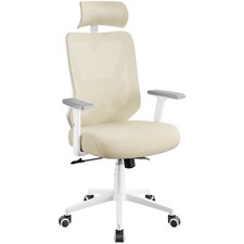 Sedia da Ufficio a Rete con Schienale Alto Poggiatesta e Supporto Lombare