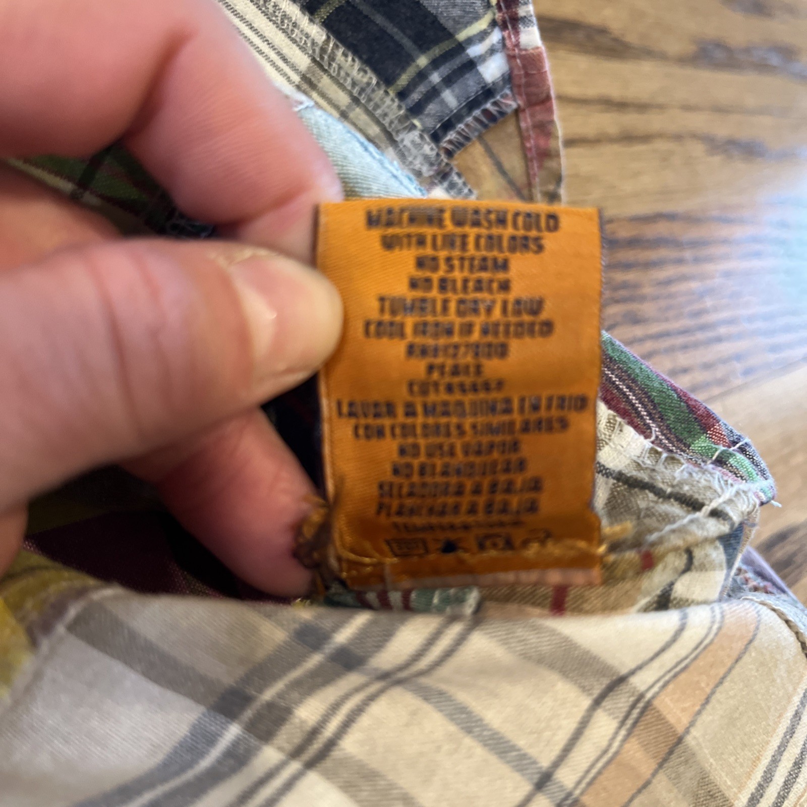 Patchwork Indian Madras Button Up L Tailor Vintag… - image 12