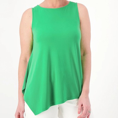 Susan Graver Modern Essentials Size 3X Green Delight Regular Liquid Knit Tank