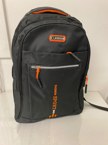 SPORT Black/Orange Daypack Backpack, Extra Compartments, 45/30/20cm