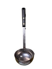 Vintage Ekco FORGE Stainless Steel Soup Ladle Black Riveted Handle Made In USA